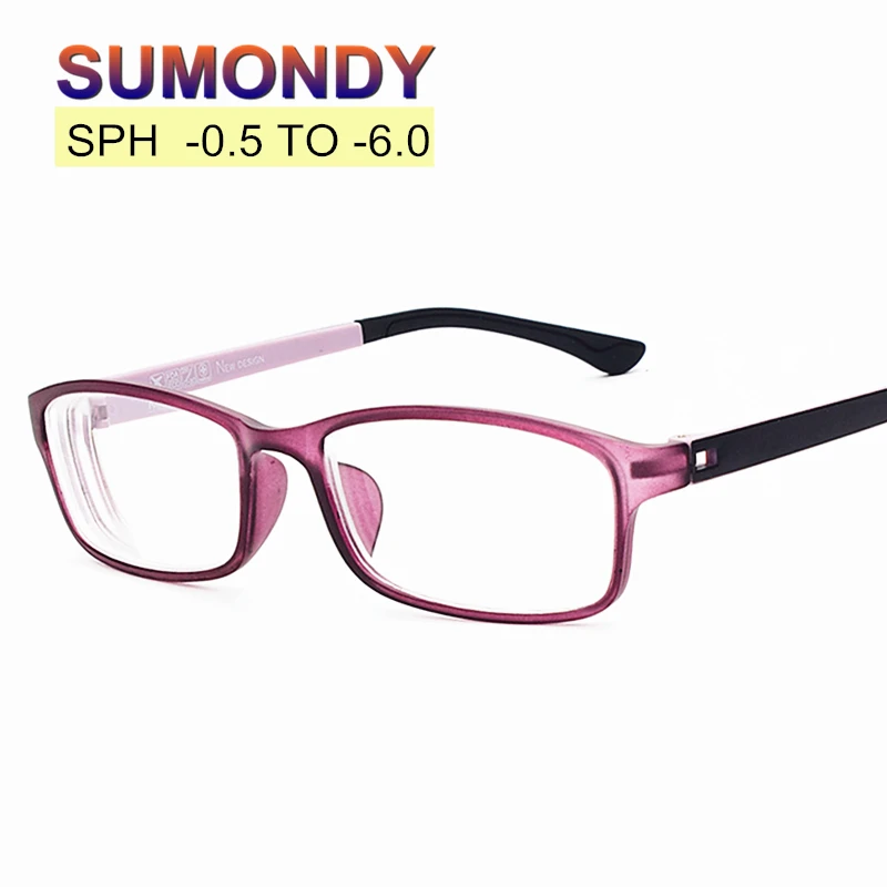 SUMONDY SPH -0.5, da -6.0 Končal Kratkovidnost Očala Moški Ženske Modne blagovne Znamke TR90 Okvir Kratkovidan Očala S Dioptrije F168