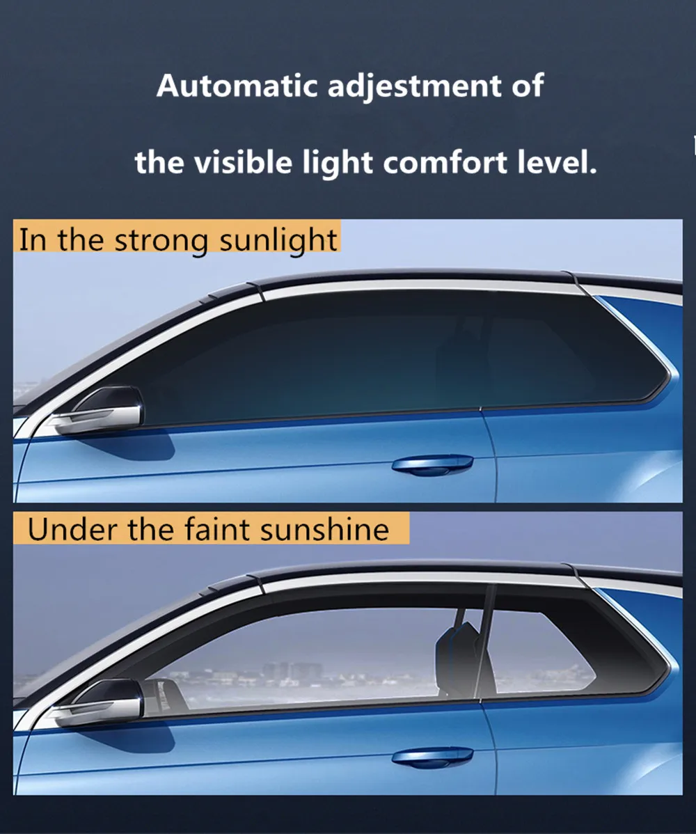 SUNICE Smart Photochromic Film Avto Windows Samodejno Odtenek Prilagoditev VLT69%-25% Nalepko Steklo Toplotno Odporne Eksplozije Dokaz Folije