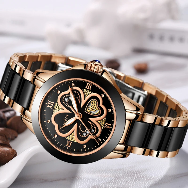 SUNKTA Moda za Ženske ročne Ure Rose Zlata Ženske Zapestnico Watch Reloj Mujer 2019New Ustvarjalne Nepremočljiva Quartz uro Za Ženske+Box
