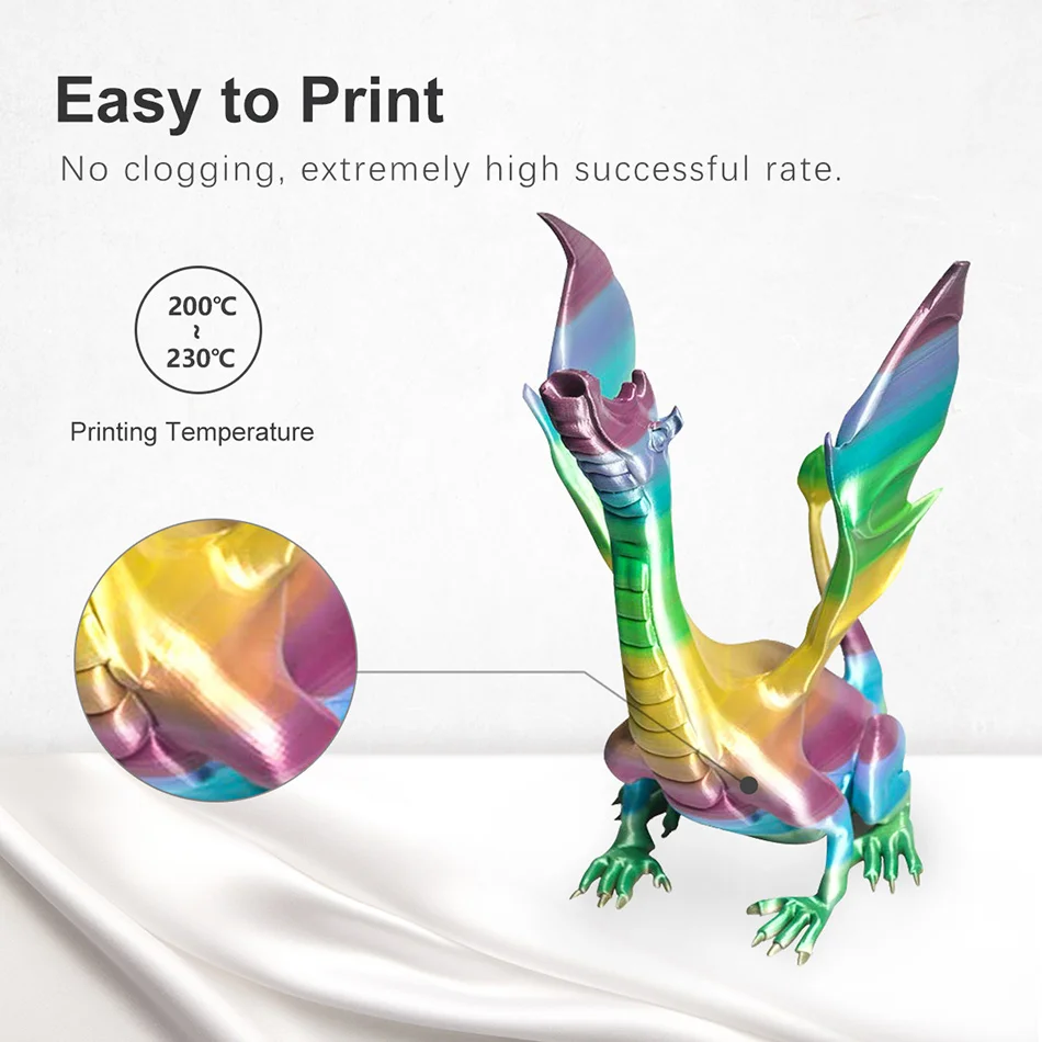 SUNLU 1.75 Svile Mavrica Nitke 1 kg Za 3D Tiskalnik Gladko Svilo 3d Nitke Svile Teksturo 3D Tiskanje Materialov