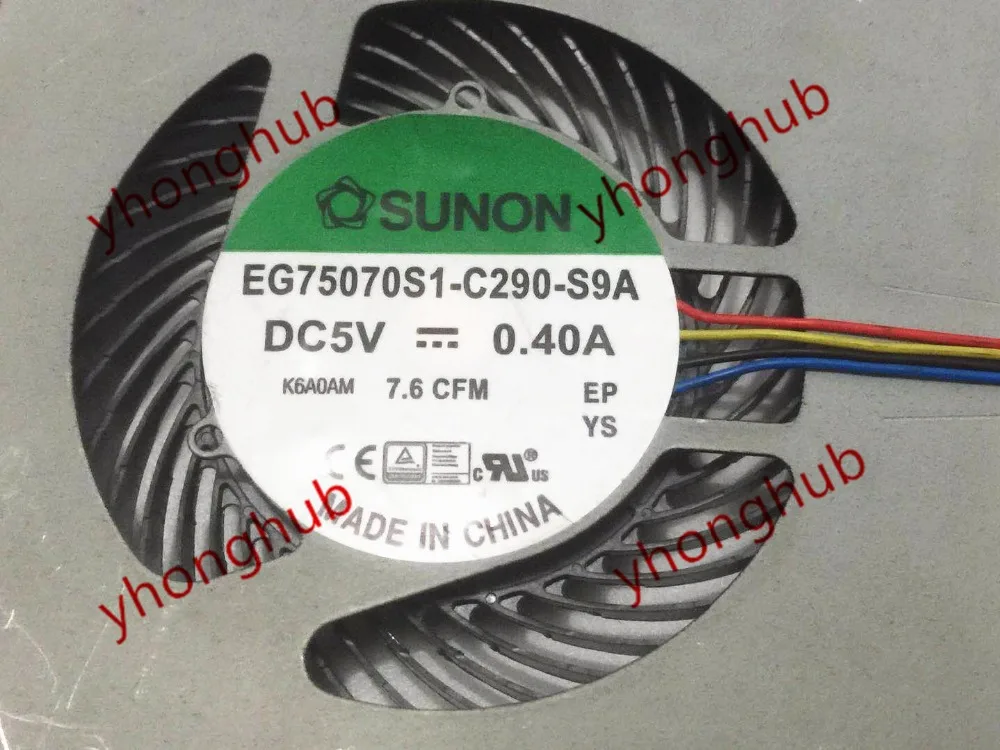 SUNON EG75070S1-C290-S9A 0JWH30 DC 5V 0.40 4-žice Strežnik Laptop Hladilni Ventilator