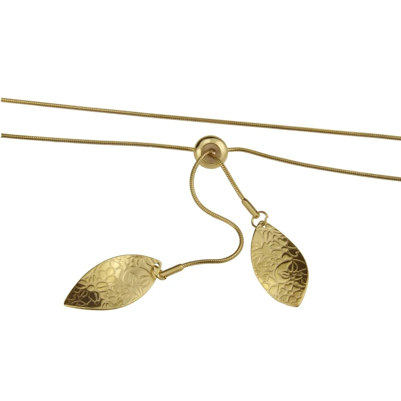 SUNSLL Novo Zlato iz nerjavečega jekla, leaf-oblikovan dolgo ogrlico lady obletnico žogo lepe preprost nakit, ogrlico, obesek darilo