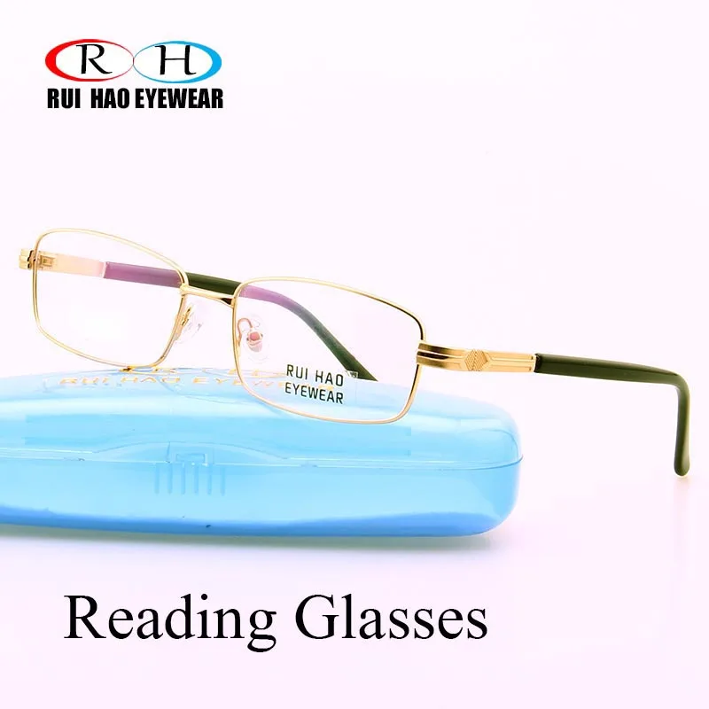 Super Jasno Obravnavi Očala Pravokotnik Presbyopic Očala Jedrnato Optični Zlitine Okvir Očal Z HMC Smolo Prevleko Leč