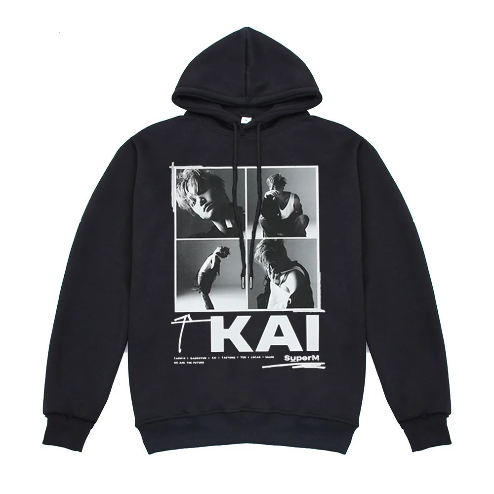 Super m Kpop SuperM Hoodies Majica Jakno Priložnostne Prevelik pulover s kapuco Plus Velikost 4XL Deset Mark Kai Blaga
