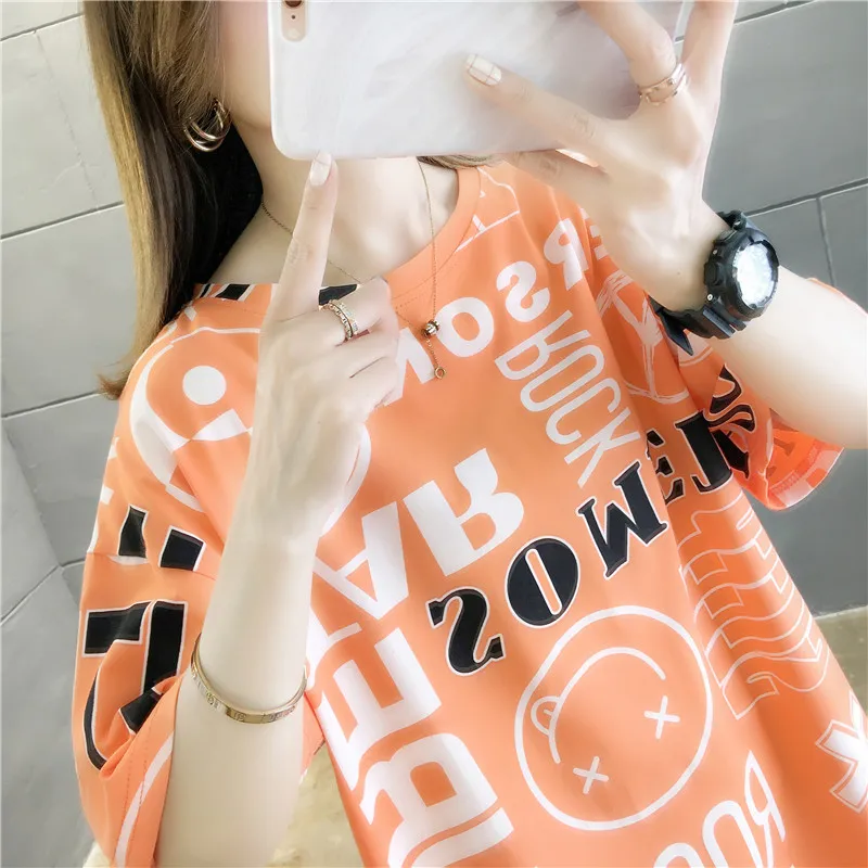 Super mehka 2020 nova ženska t majica kratek rokav poletje svoboden mid-dolžina ins plima študent oblačila Harajuku ženska majica s kratkimi rokavi