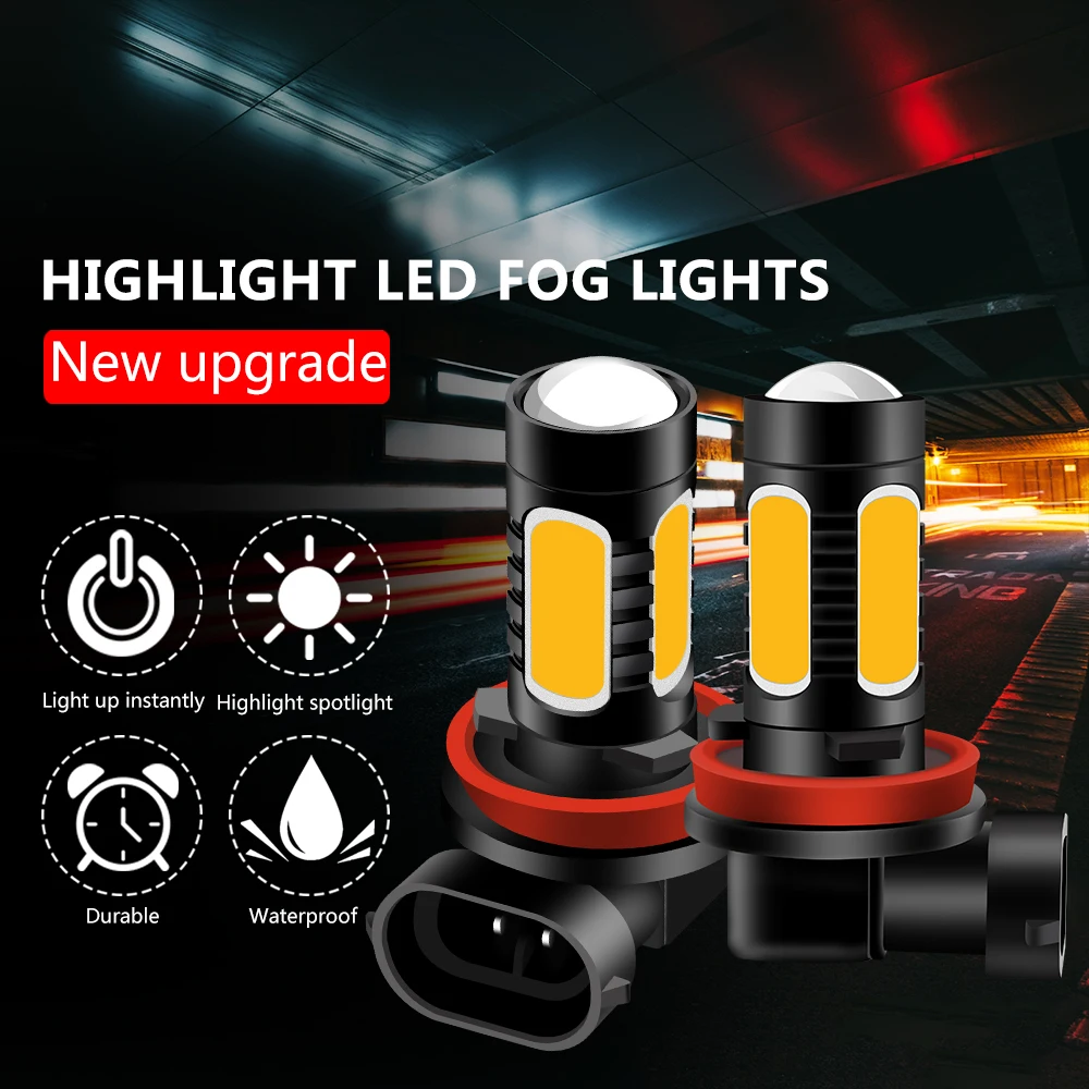 Super Svetle Bele 6500K H8 H11 H4 H7, H1, H3 P13W 9005 9006 LED Luči za Meglo Visoke Moči 7,5 W COB LED Žarnice za Meglo Vožnje Žarnica 12V