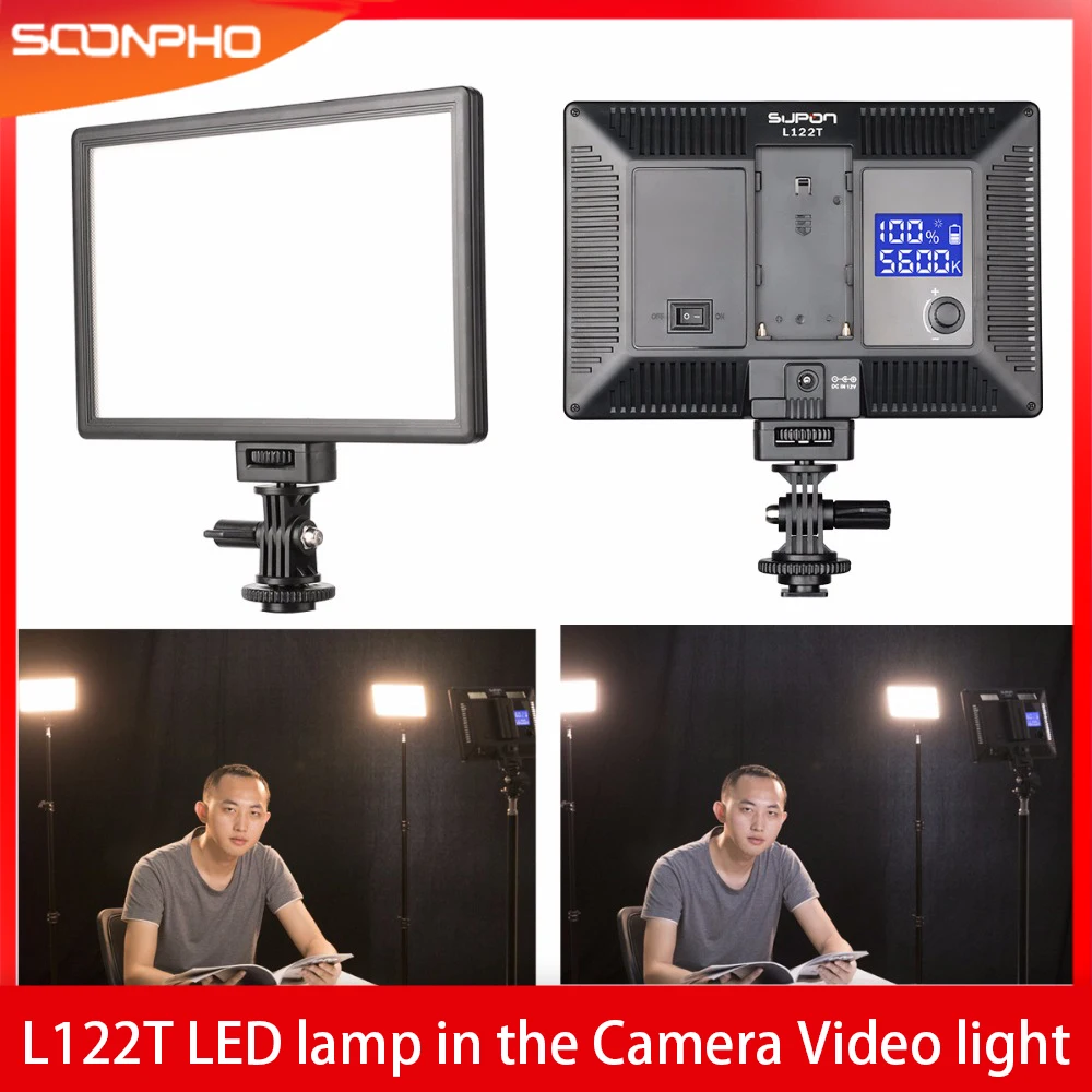 SUPON L122T 3300~5600K LED Lučka sveti-Video Lučka Kamera Fotografije Studio Osvetlitev za Fotografijo youtube (Samo LED Luči)