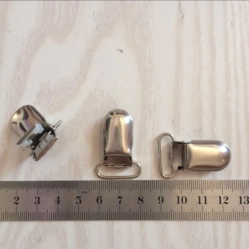 Suspender posnetek šivanje kovinski dodatki Kovinsko Srebrna oblačila posnetke z Plastične zobe, Uporabite velikost 2 cm 30 kos/veliko TQ537