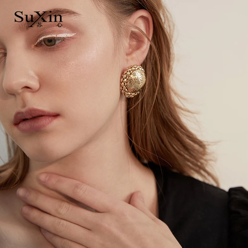 SuXin uhani 2020 nov modni preprost krog uhani za ženske zlitine obesek, uhani nakit darilo
