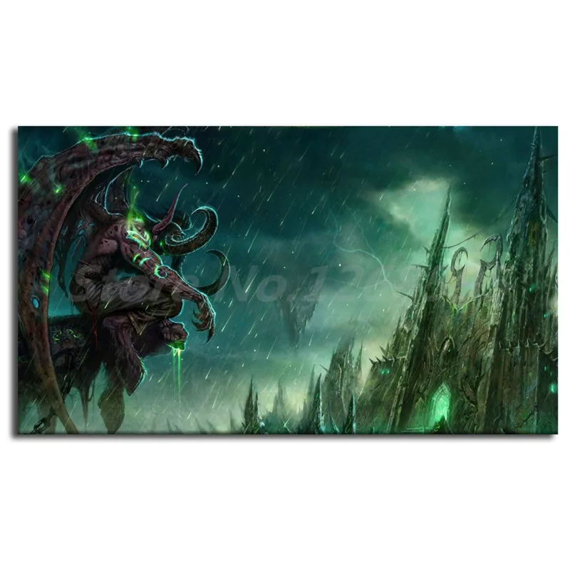 Svet Warcrafts Legije Demon Hunter Wall Art Platna, Plakati, Tiskanje Slikarstvo Stenske Slike Za Office Dnevni Sobi Doma Dekor