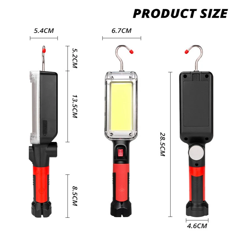 Svetilka baterijska Svetilka USB Polnilne COB Delo Svetlobe, z Magnetom Kavljem Kamp Šotori Dela, Vzdrževanje Svetilka LED Svetilko 8000 Lumnov