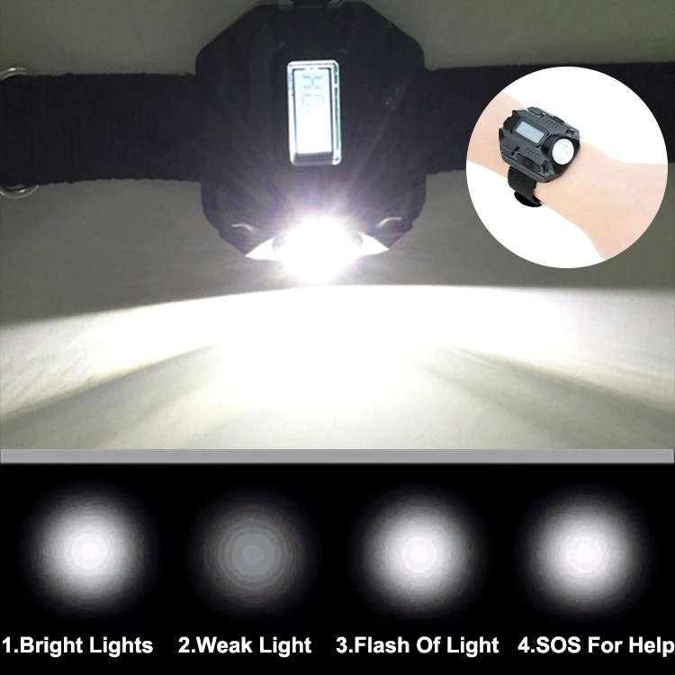 Svetilka Taktično Ure Z Visoko zmogljiva Akumulatorska LED Svetilka Taktično svetilko Zapestje Gledati Svetilka baterijska Svetilka LED