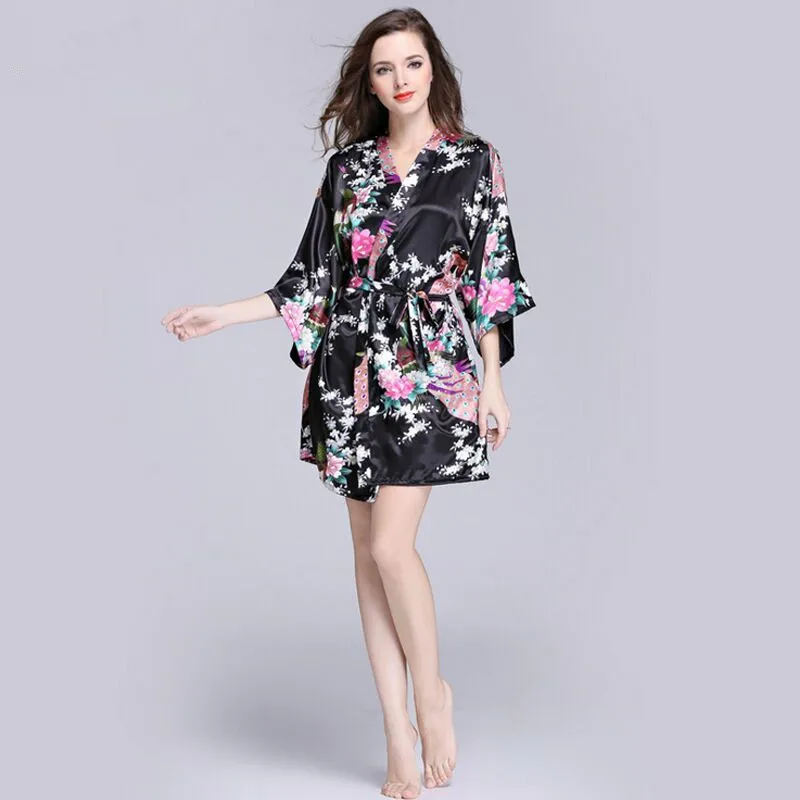 Svetlo Modra Kitajskih Žensk Svile Rajon Haljo Kimono Kopalne Obleke Moda Lady Nightgown Mujer Pijama Velikost S M L XL XXL XXXL Xsz026G