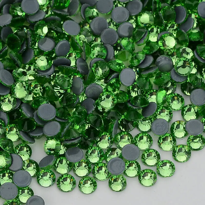 Svetlo Zelena FlatBack Kozarec Vroče Fix Okrasnih Vroče-Fix Kristali Kamni Za Oblačila