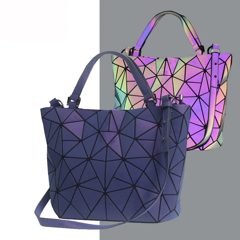 Svetlobna bao vrečko Holografski reflektivni geometrijske torbe za ženske do leta 2020 Zložljiva Torba Različnih Crossbody Vrečko ženski Torbici