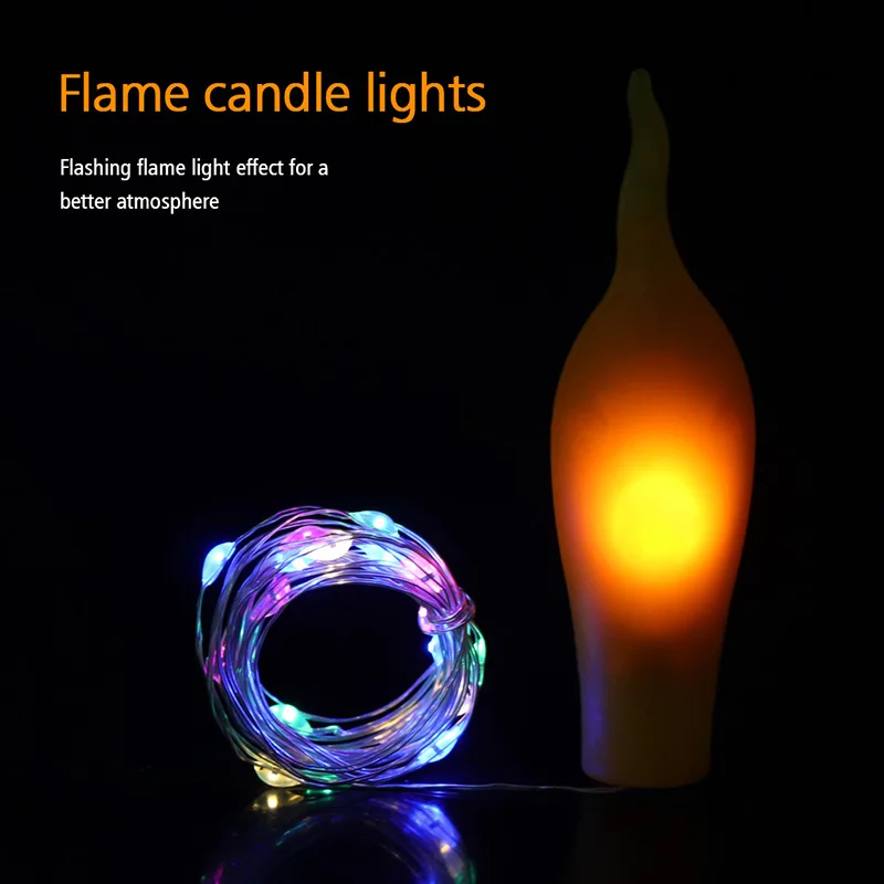 Sveča Steklenico Vina Luči 2M Niz LED Luči, Plute svetlobo Baterije, ki Napaja Garland Niz Vila Nočna Lučka za Poročno Dekoracijo