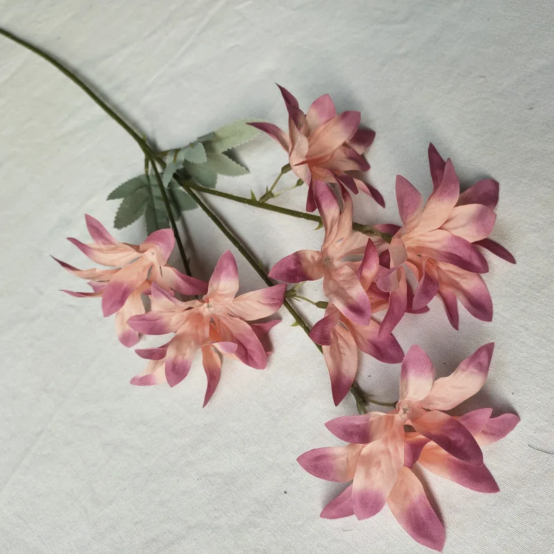 Svila Dolgo Vejo Orhideja Eno Umetno Cvet za Dom, Hotel Okrasni Cvetlični Aranžma Foto Rekviziti Poroka Dekoracija