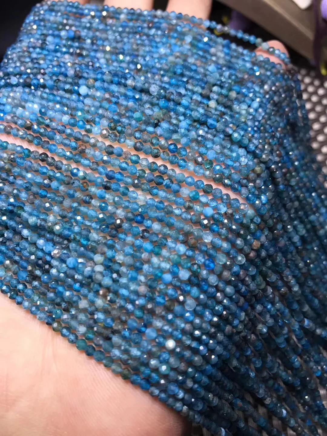 Svoboden kroglice diopside modri krog gladko 2/3/4 mm 14inch za DIY nakit, izdelava FPPJ debelo biseri narave