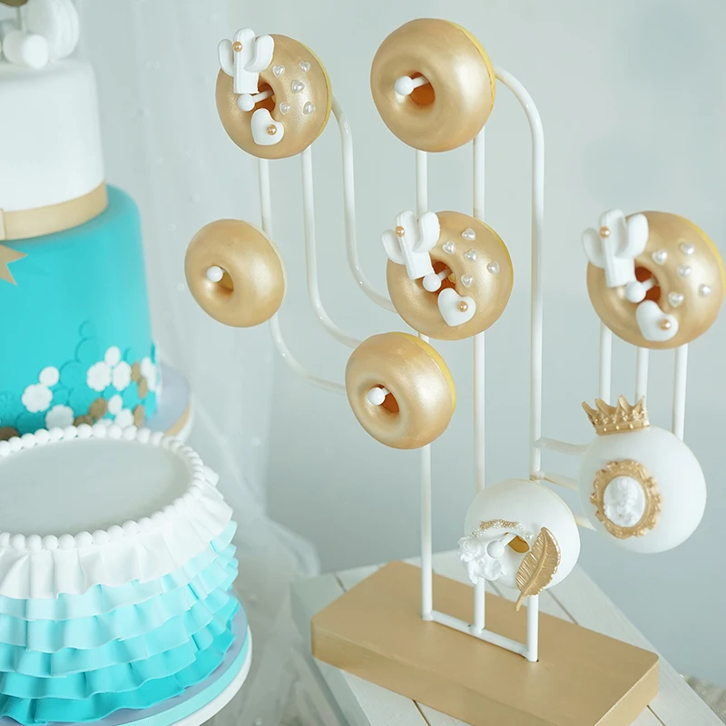SWEETGO Modra torta stoji doma dekoracijo, Stojala za Shranjevanje smolo pladnji torto orodja na prostem Spolu razkrije stranka baby boy rojstni dan