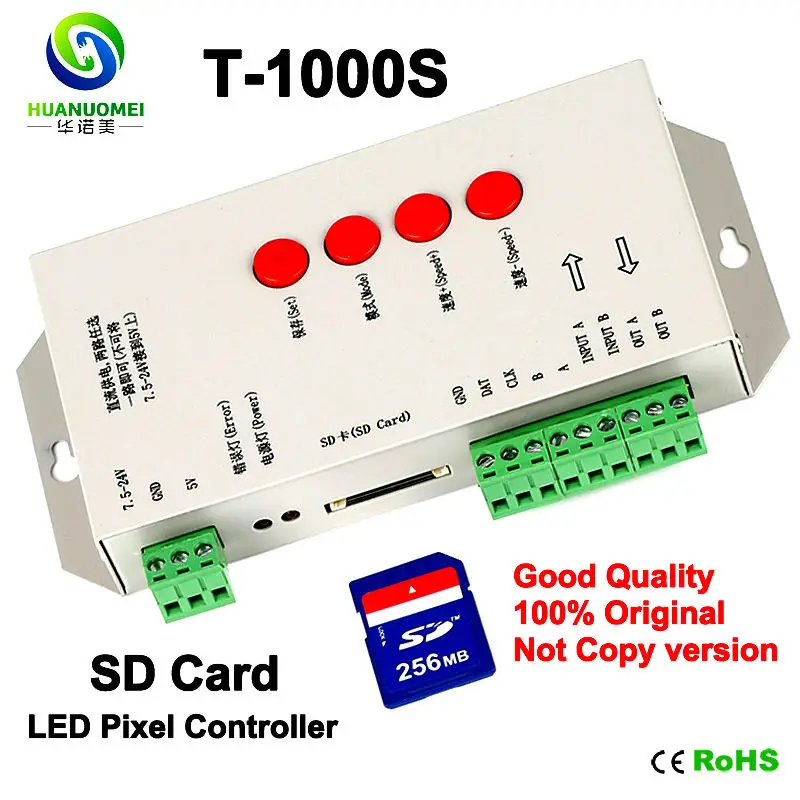 T-1000S SD LED, Pixel Upravljavca;DC5-24V;SPI Izhod Signala,Max 2048Pixels;Podpora WS2801,LPD6803,WS2811,TM1804,LPD8806 itd.