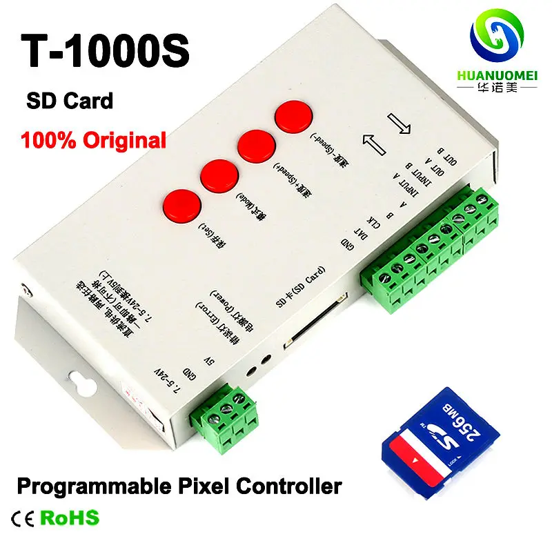T-1000S SD LED, Pixel Upravljavca;DC5-24V;SPI Izhod Signala,Max 2048Pixels;Podpora WS2801,LPD6803,WS2811,TM1804,LPD8806 itd.