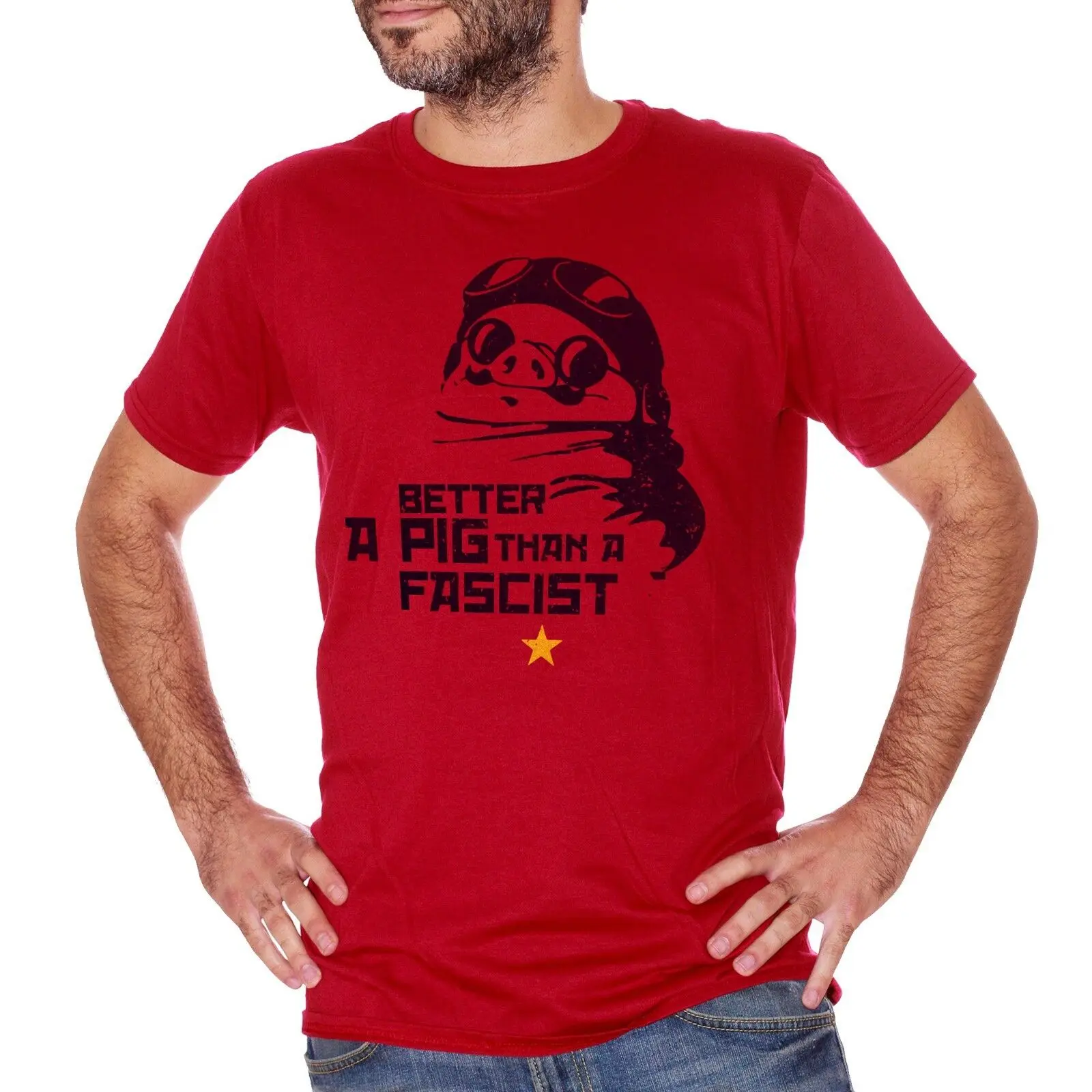 T-Shirt Porco Rosso Miyazaki Antifa Salvini Di Maio Risank Anime Nove Modne Moške Moških Hip Hop 3D Tiskanja Novost Majica s kratkimi rokavi