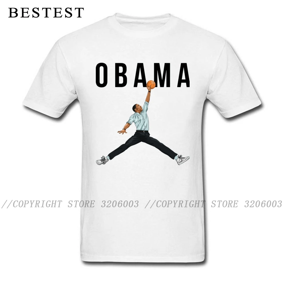 T-shirt Smešno Obama Zraka Basketballer Mashup Majica s kratkimi rokavi Moški Tshirt Prevelik Moška Bombažna Oblačila Pismo Ulične Za Predsednika Hip
