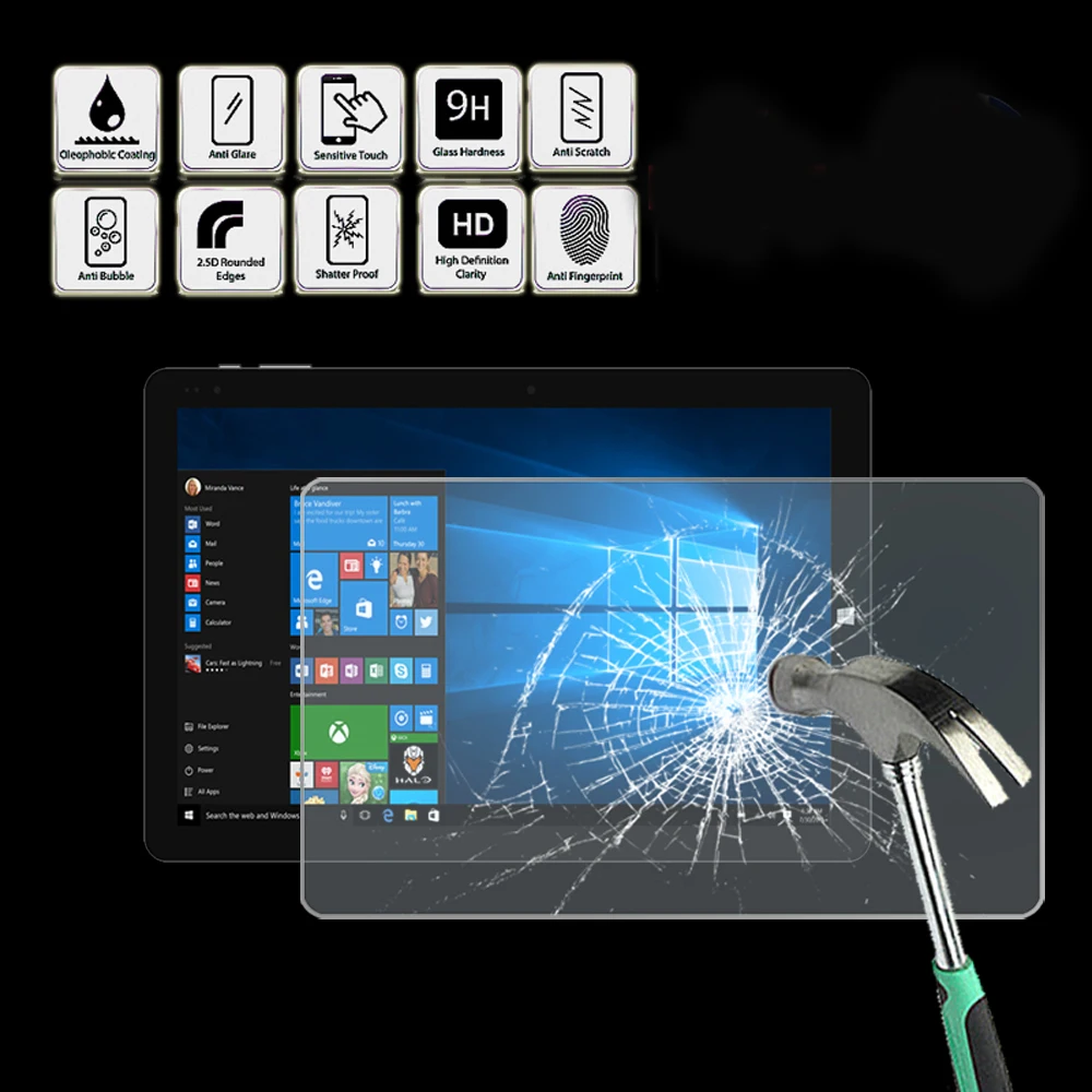 Tablični Kaljeno Steklo Screen Protector Kritje za CHUWI HiBook Pro 10.1 - Anti Fingerprint Zaslon Film Zaščitnik Straže Kritje