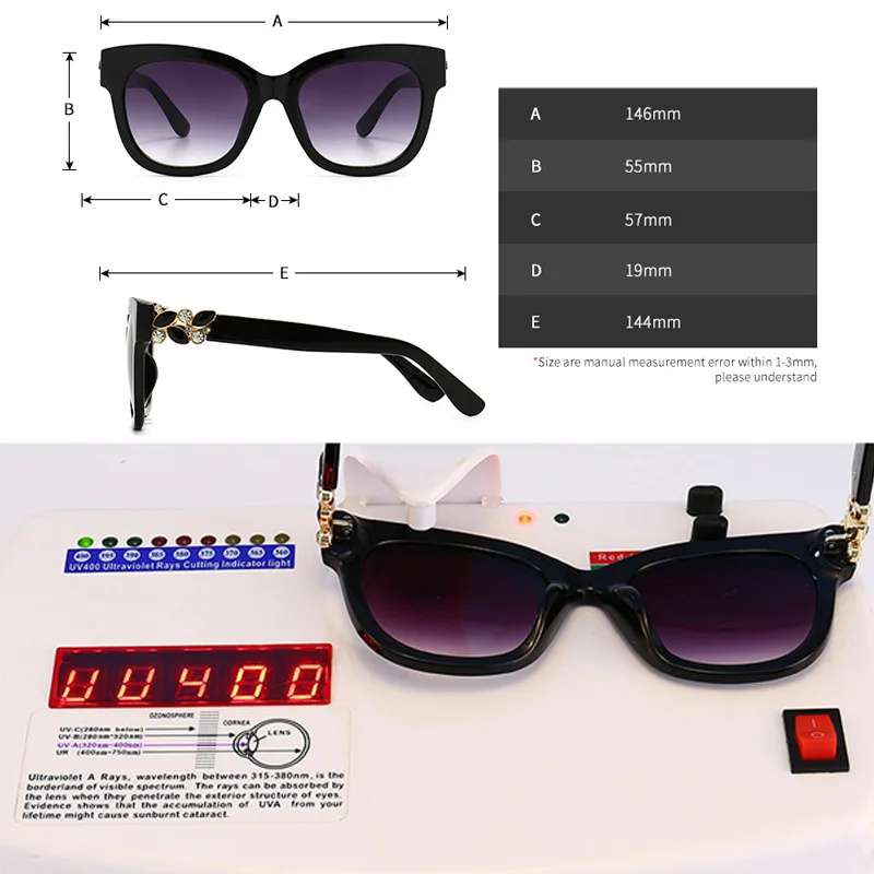 TAKO&EI Letnik Kvadratnih sončna Očala Ženske Diamond Dekoracijo Gradient Očala Moda Mačka Oči Dame sončna Očala Odtenki UV400