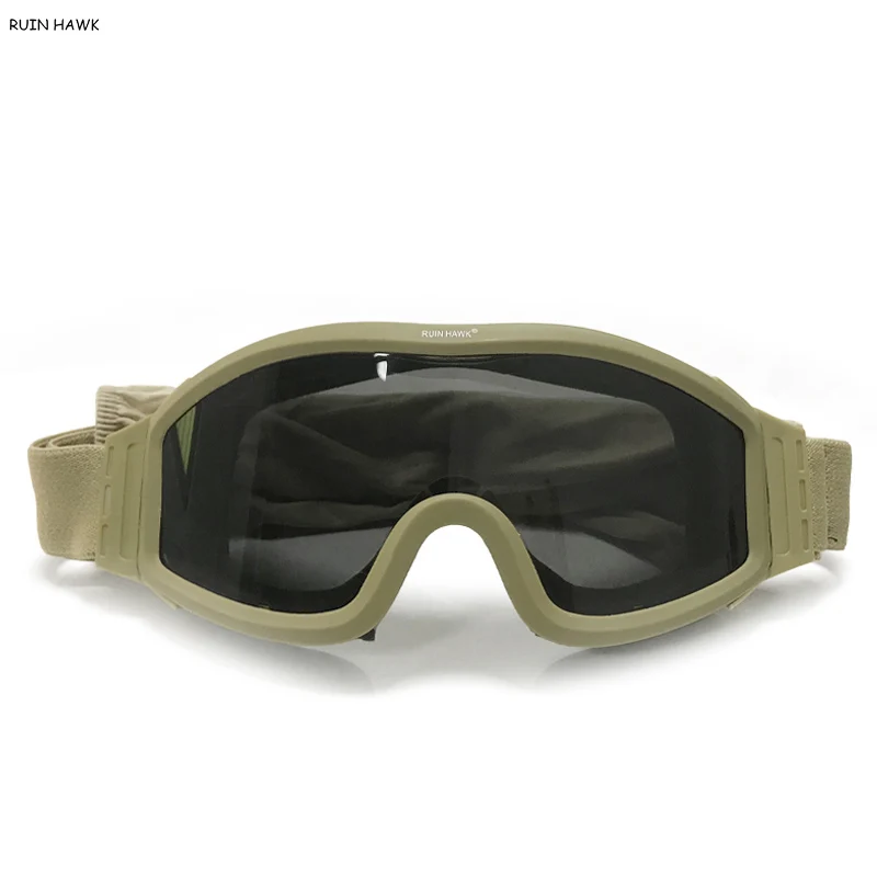 Taktično Googles Vojaške Vojske Airsoft Streljanje, Lov Očala Paintball CS Zaščito za Oči, sončna Očala 3 Objektiv Windproof