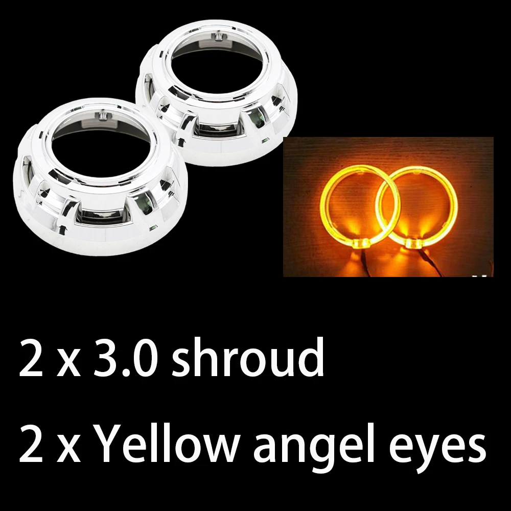 TAOCHIS 3.0 cm objektiv za vlivanje Bi xenon projektor objektiv HELLA 3R G5 BI LED bi-xenon Bi-led Z angel eyes rumena rdeča modra
