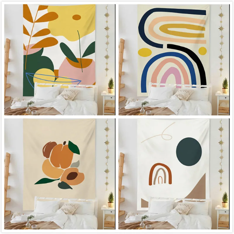Tapiserija Svetlobe Luxury Art Geometrijske Barvo Ročno Poslikane Številke Cvetja in Rastlin Steno Krpo B & B Dnevna Soba Spalnica
