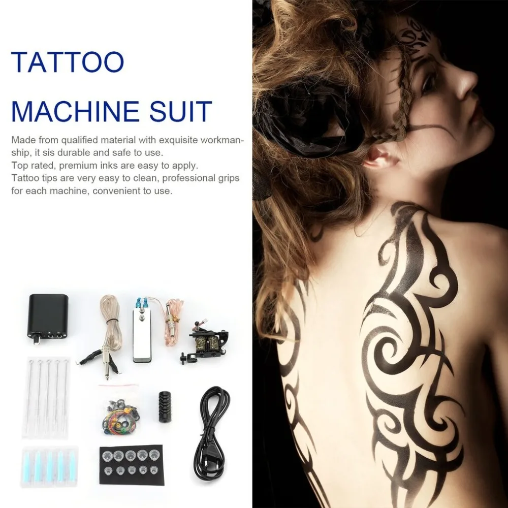 Tatoo Popoln Začetnik Tatoo Kit Pro Pralni Črnila Napajanje Iglo Prijemala Nasveti Tatto Dodatki Basic Set