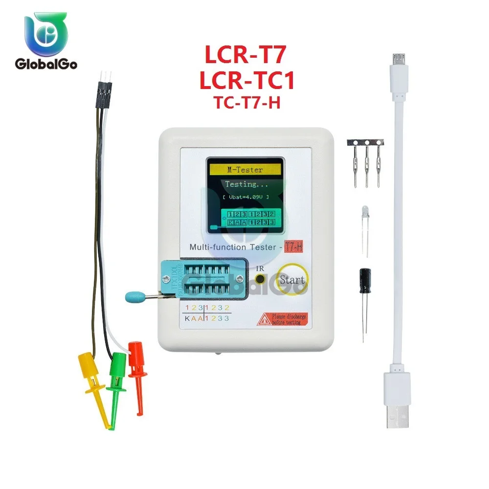 TC-T7-H TCR-T7 LCR-TC LCD Barvni Zaslon Grafični PNP NPN ESR Tranzistor Tester Multimeter Diode Triode Merilnik Kapacitivnosti Upor