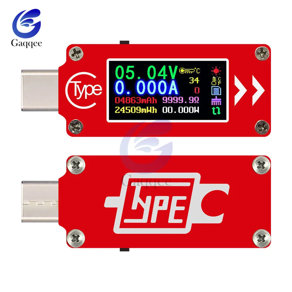 TC64 QC2.0 QC3.0 Tip-C barvni LCD-USB Voltmeter Ampermeter Napetost Tekoči Meter Multimeter Polnilnik Baterij Moči Banke USB Tester