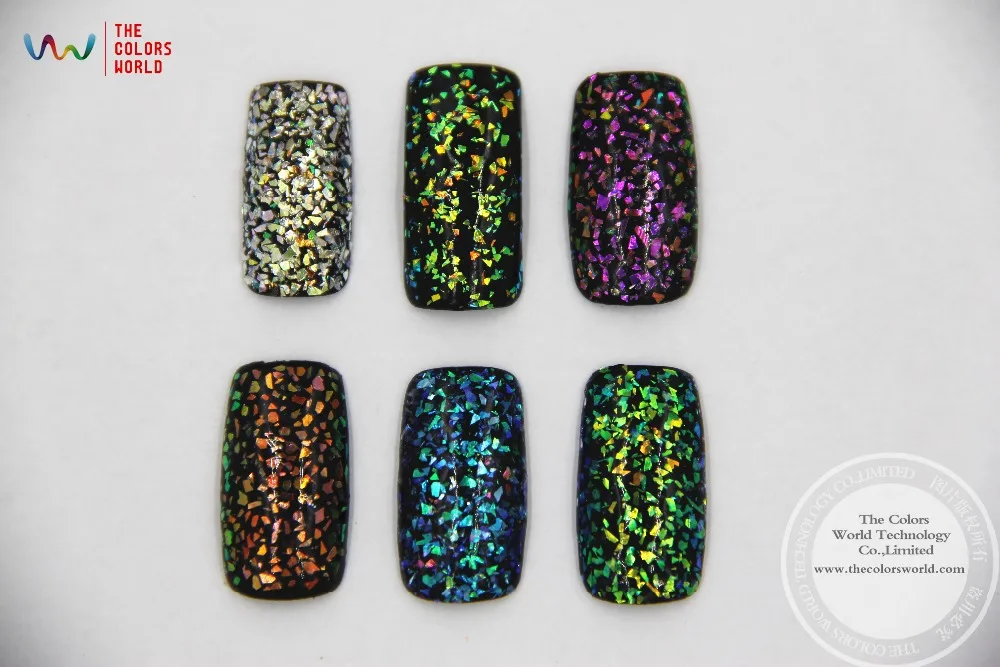 TCT-012 Ameriški Fantasy Mavrična Mavrične Barve Mylar Kosmičev Obliko Mix Velikost bleščice za nail Art ali drugih DIY dekoracijo