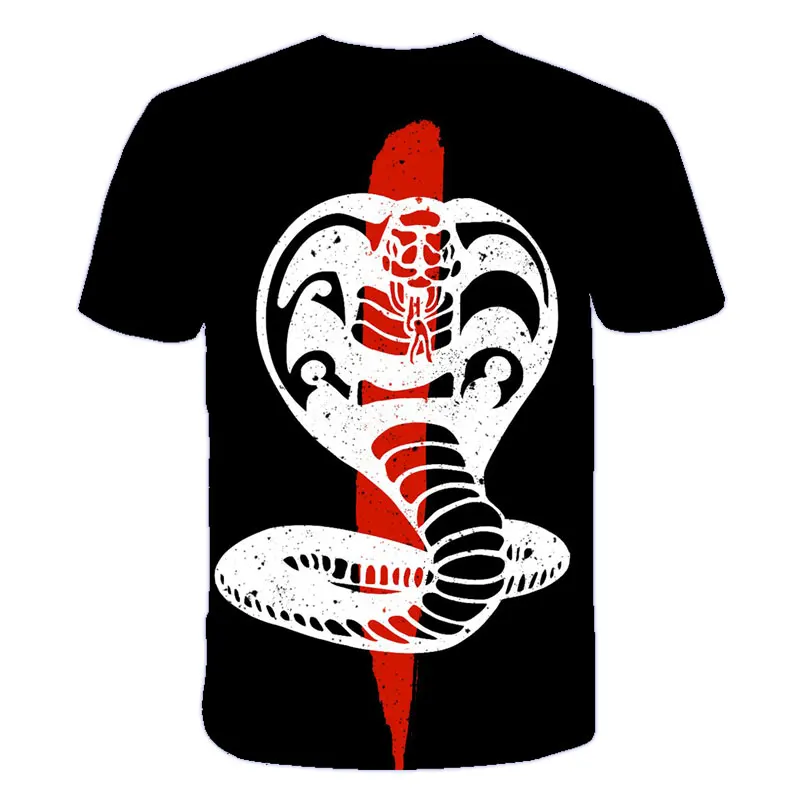 Teens Karate Kid T Srajce Cobra Kai T-Shirt 3d tiskanja Grafika, kul Tee Majica Classic teror Tshirt 6 do 19 y Tajski strupenjača