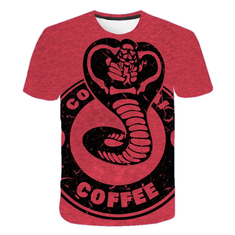 Teens Karate Kid T Srajce Cobra Kai T-Shirt 3d tiskanja Grafika, kul Tee Majica Classic teror Tshirt 6 do 19 y Tajski strupenjača