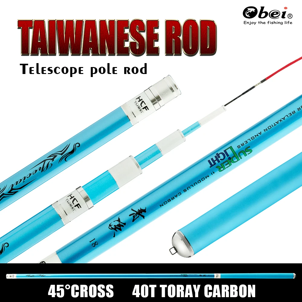 Teleskopsko ribiško palico visoko vsebnostjo ogljika tajvan palico ultralahkih krap Tajvanski 3.6 m 4,5 m 5.4 m 6.3 m 7.2 m dvigalo 2,5 kg obei