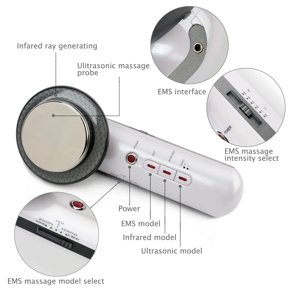 Telo Hujšanje Ultrazvok Massager s Hujšanje Gel za hujšanje Maščob Gorenja Stroj 3 V 1 EMS Deset Elektroda Blazine Lepoto Naprave