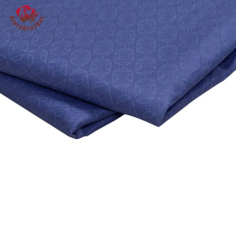 Temno Modra Poliester Žakarske Tkanine Bazin Riche Barva Material za Šivanje Moške Haljo Oblačila 5 Metrov/Veliko Krpo CS3270
