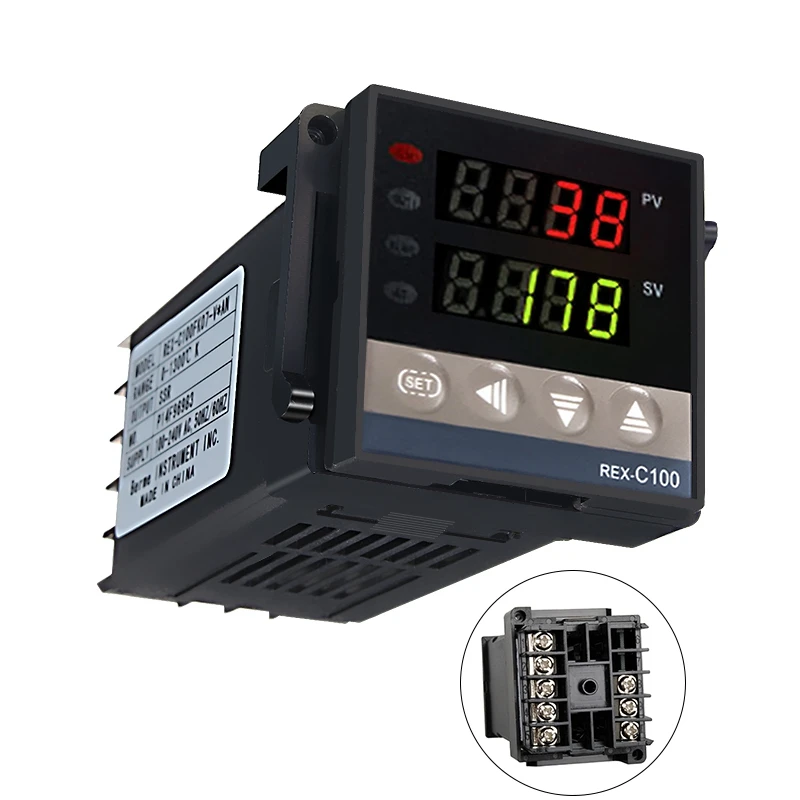 Temperaturni Regulator 0 do 1300 Stopinj REX-C 100 Inteligentni 110 do 240 +1 Meter Sonda +40A Polprevodniški Rele 4,5 mm Senzor Dia