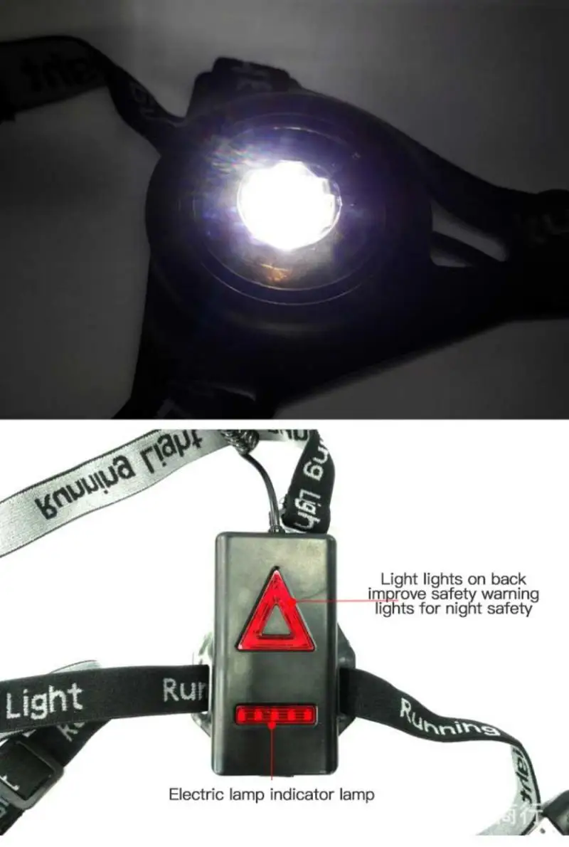Teče Luči LED Noč na Prostem Kamp Svetilka opozorilna Lučka USB Polnilne Prsih Telo Lučka Bela Svetloba Baklo