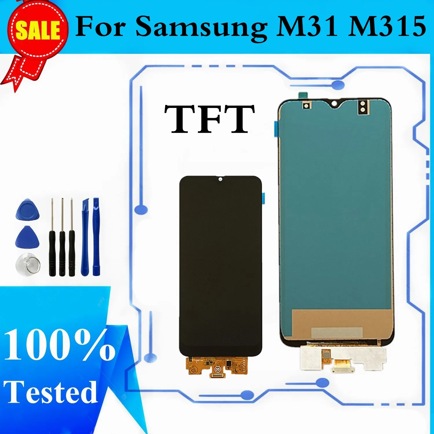 TFT Incell LCD zaslon Za Samsung Galaxy M31 M315 SM-M315F LCD-Zaslon, Zaslon na Dotik, Računalnike Zbora Za Samsung M31 Zaslon Zamenjati