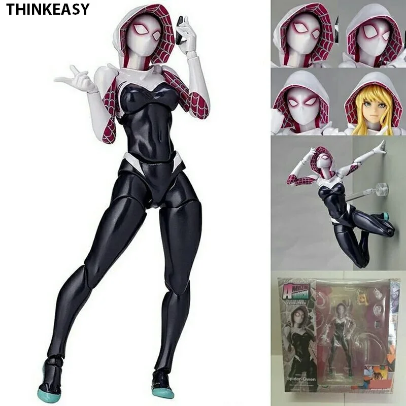 ThinkEasy Serije Spider Gwen Stacy PVC Dejanje Slika Zbirateljske Model Igrača 16 cm Pajek Dekle, Ženska