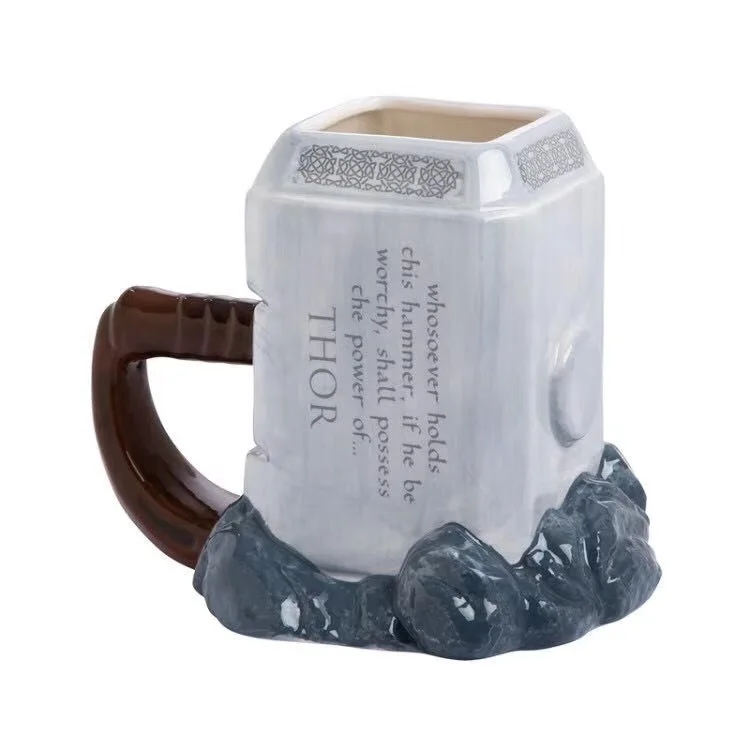 Thor kave skodelice keramični kladivo oblikovane skodelice in skodelice, velike zmogljivosti, znamke creative drinkware