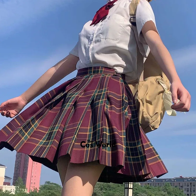 [Thorntree] Dekle, ki je Poleti Visoko Pasu Nabrano Krila Kariran Krila, Ženske obleke Za JK Šolsko Uniformo Študentov Krpe