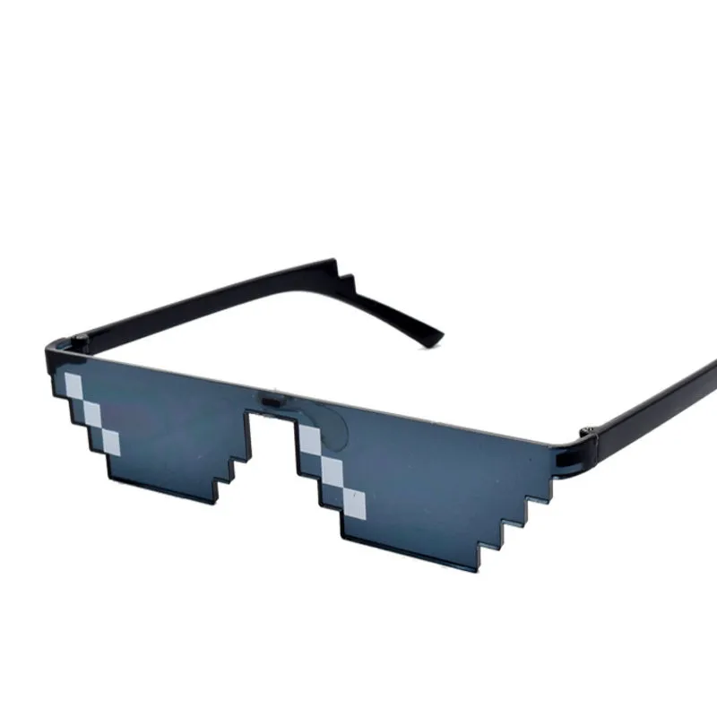 Thug Life Očala, ki se Ukvarjajo S to sončna Očala Ženske Mozaik Pixel sončna Očala Moški 8 Bitov Slog Pixel Rdeča Rumena Modra Črna Očala