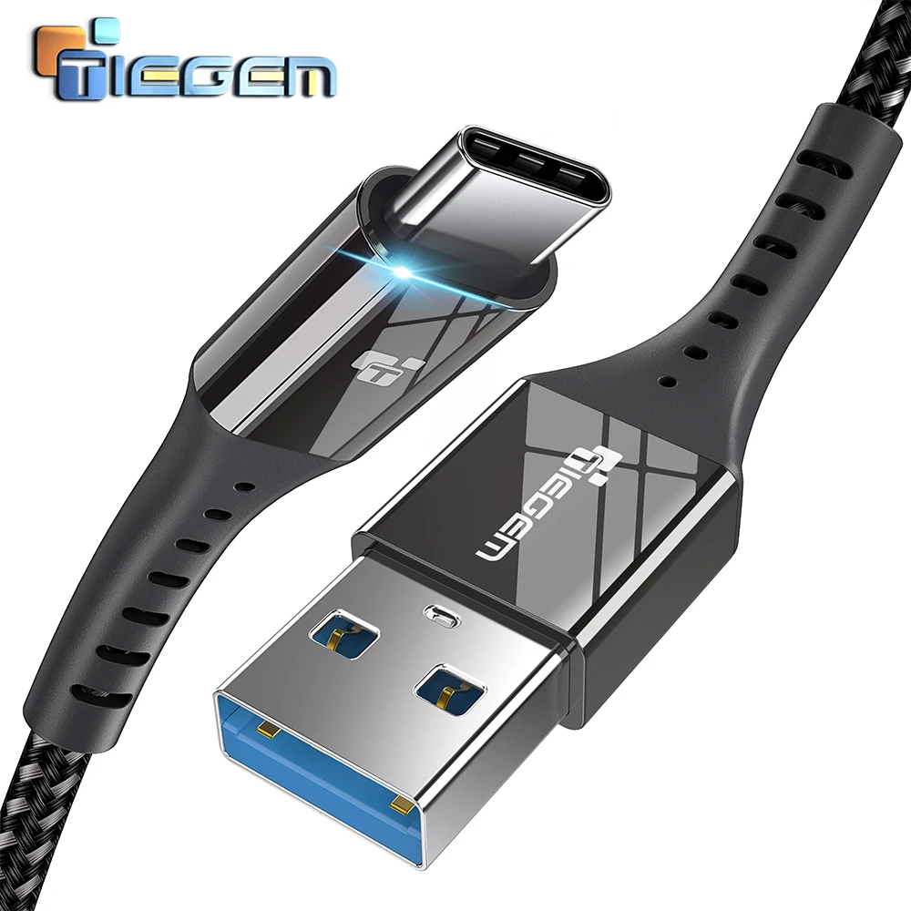 TIEGEM USB 3.0 Tip C Kabel 3A USB C Kabel za Samsung S8 S9 Plus Opomba 8 9 Hitro Polnjenje USB Tip-C Kabel za Huawei P9 P10 P20