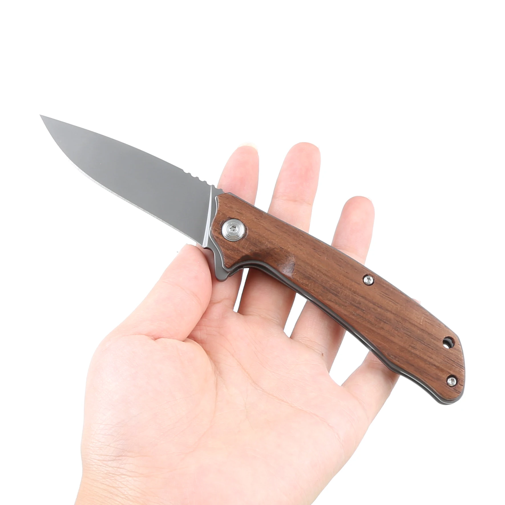 TIGEND OEM majhen zložljiv nož 9cr18mov rezilo leseni ročaj žep sadje Noži na prostem preživetje kampiranje, lov EOS orodja